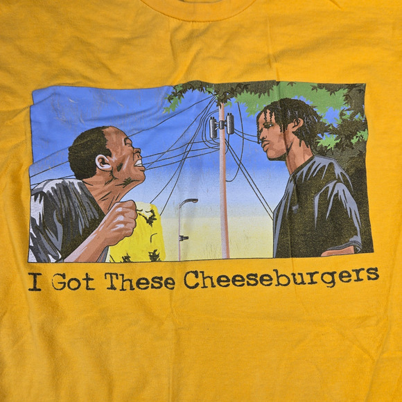 Menace II Society “I Got These Cheeseburgers” T-Shirt Men’s 2XL Yellow Graphic T - Picture 2 of 6